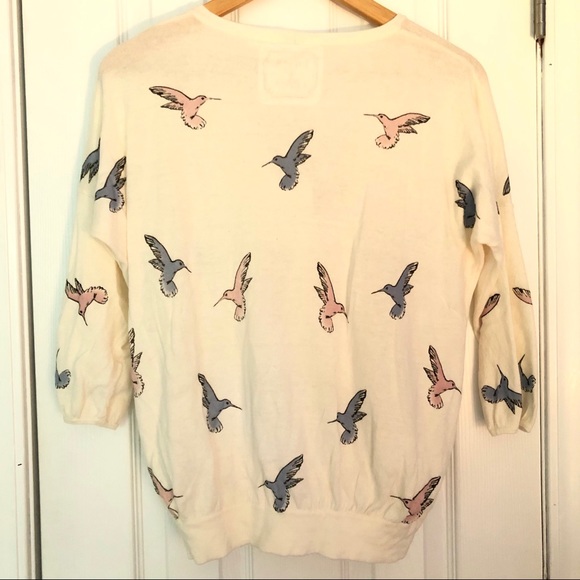 Pastel retro hummingbird sweater - Picture 4 of 6